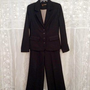 RARE Black Sparkle 3-PIECE Suit - Blazer, Skirt & Crop Pant, 4